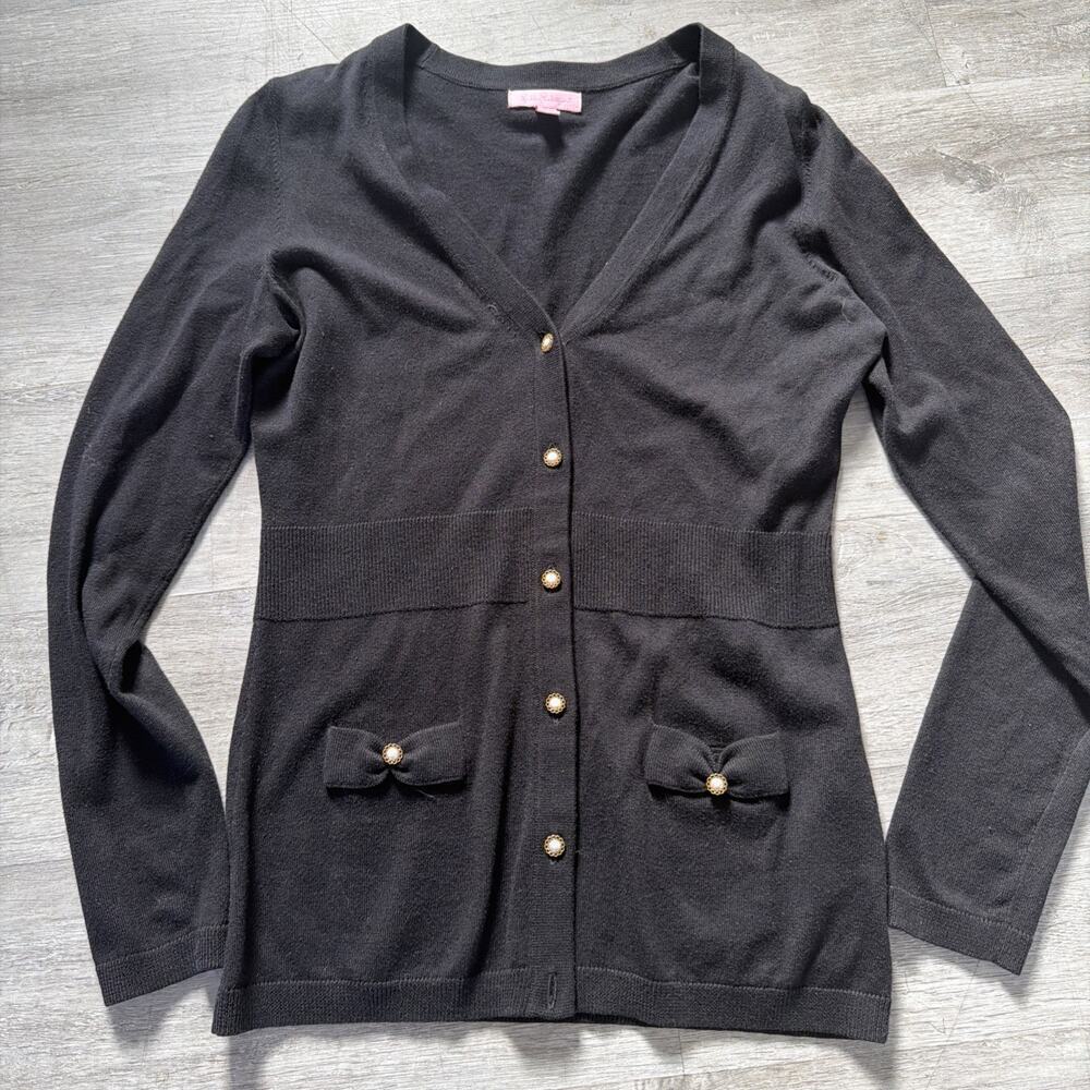 Lilly Pulitzer Women’s Sweater Size Small Ladies Black Cardigan